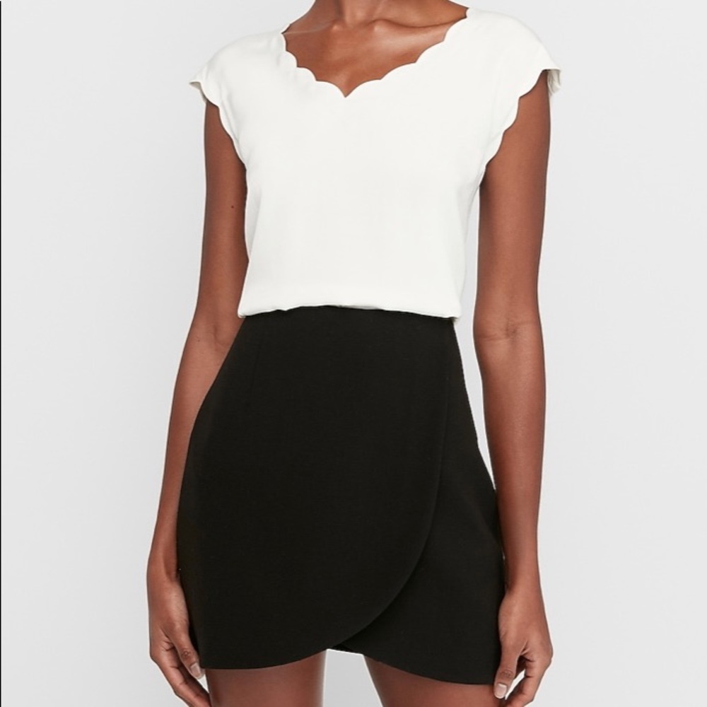 Express Satin Scalloped Top